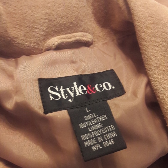 Style & Co./ Tan/ Suede Coat - Picture 8 of 8